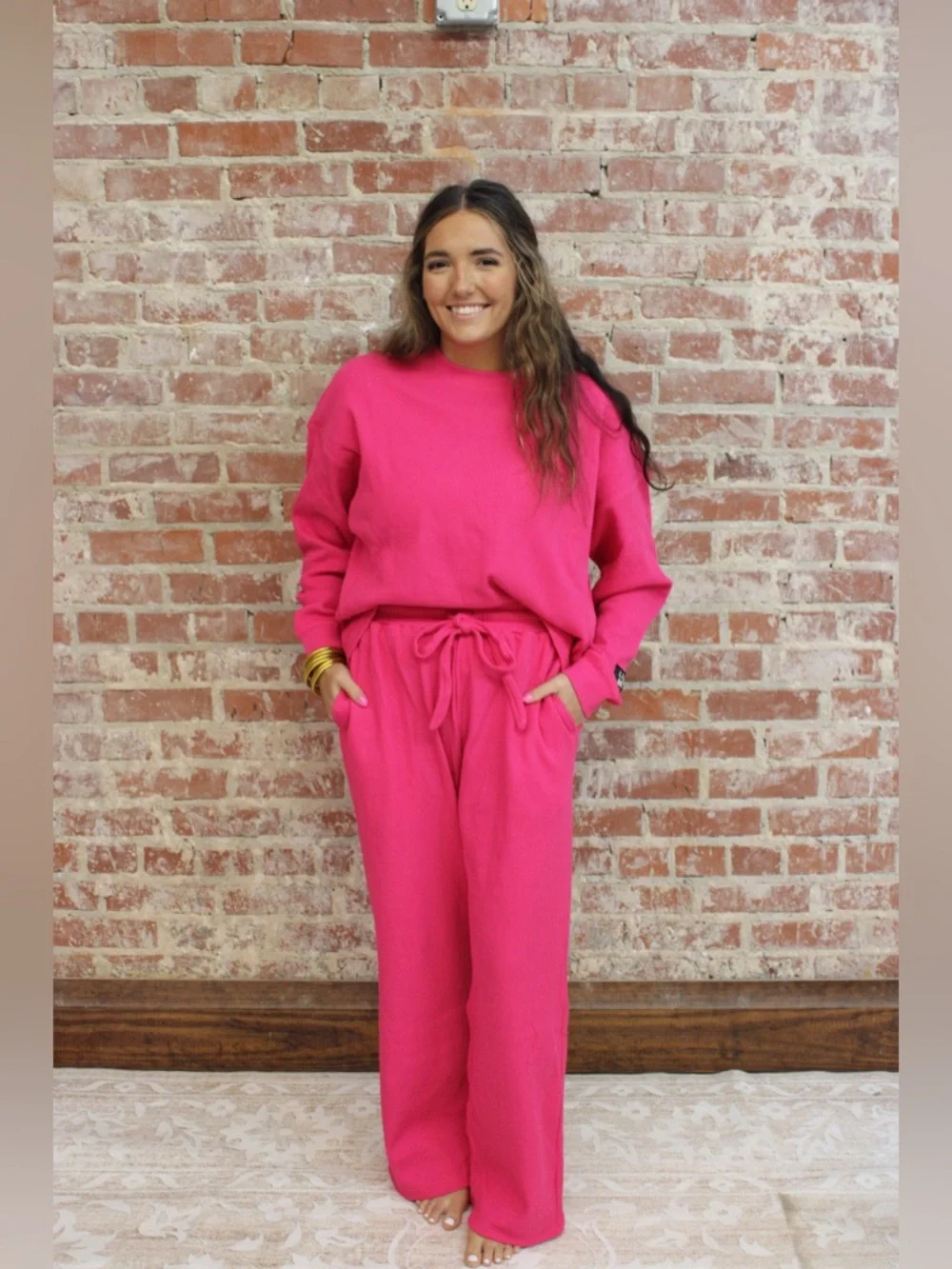Lulu Mac Hot Pink Waffle Knit Pants